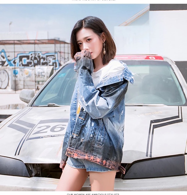 Áo khoác jeans denim nam nữ qccc