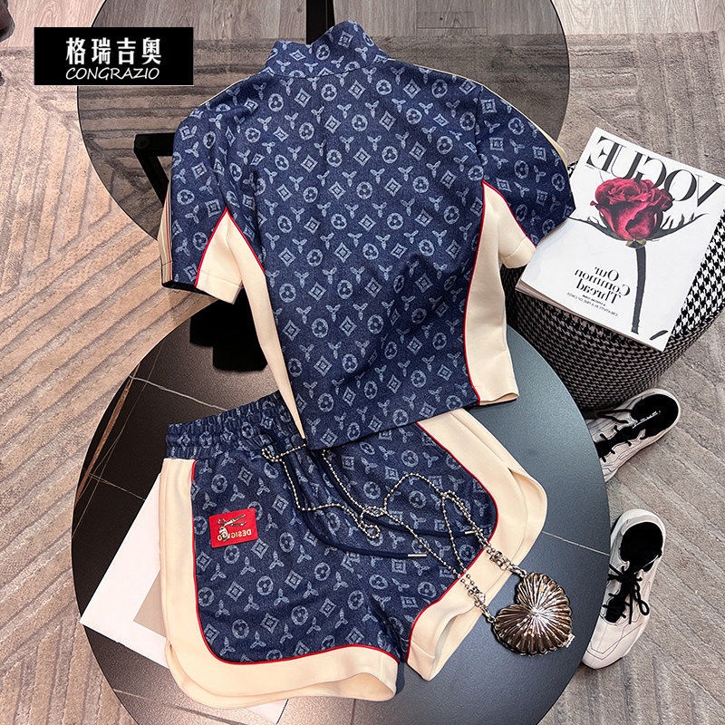 Set Áo Sơ Mi + Quần Short Thiết Kế Mới Thời Trang Mùa Hè 2022 Dành Cho Nữ