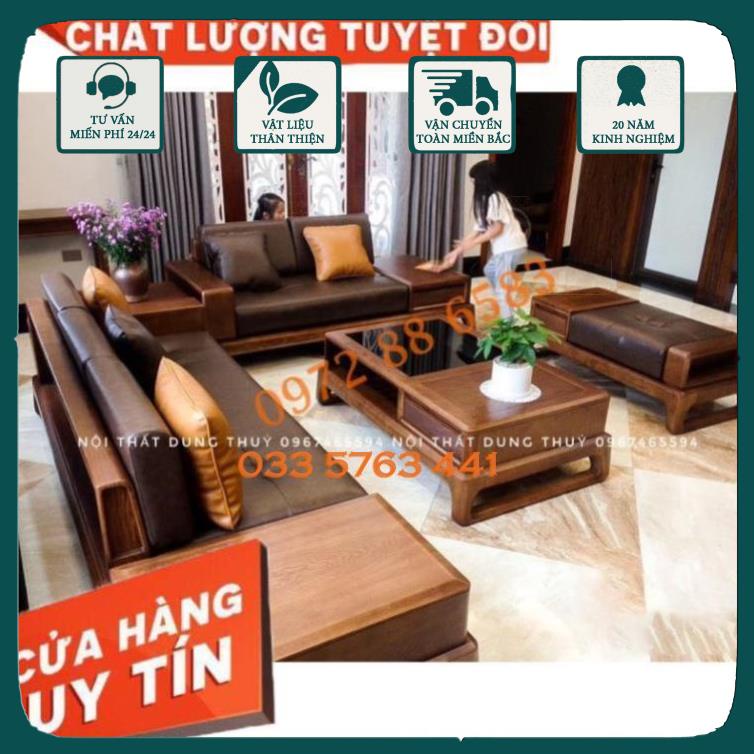 GIÁ GỐC - Ảnh thật kèm video ghế sofa 2 văng chân choãi gỗ sồi nga cao cấp kiểu dáng 2 văng dành cho phòng khách