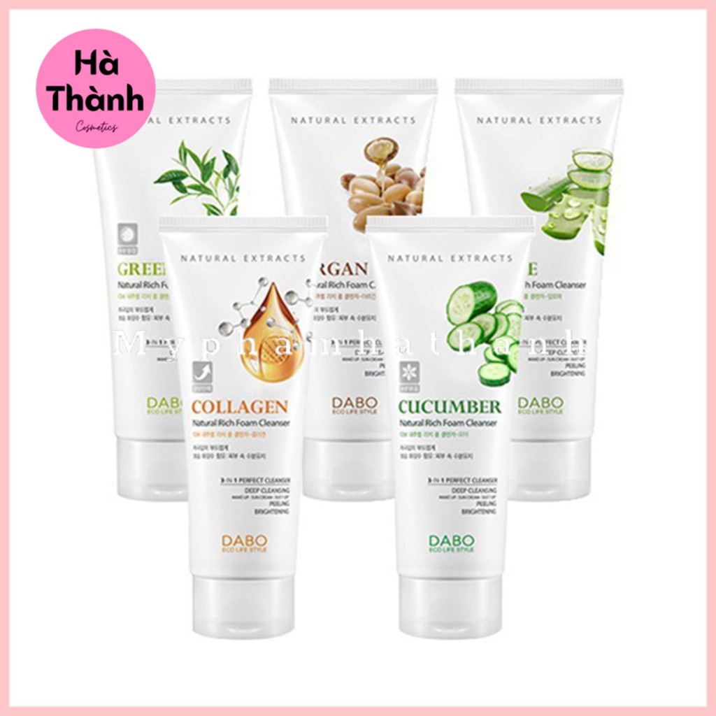 Sữa Rửa Mặt Trắng Da Sạch Nhờn Dabo Hàn Quốc 180ml, Cam Kết Hàng Chính Hãng (Có Tem Nhập Khẩu)
