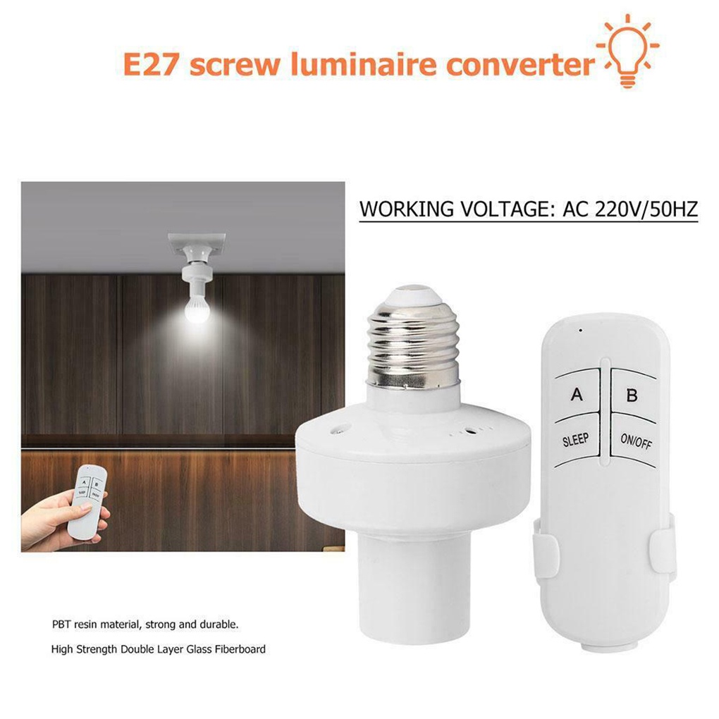E27 Remote Control Bulb Holder Wireless Light Socket Home Screw Bulb Base Replacement 220V ELEN