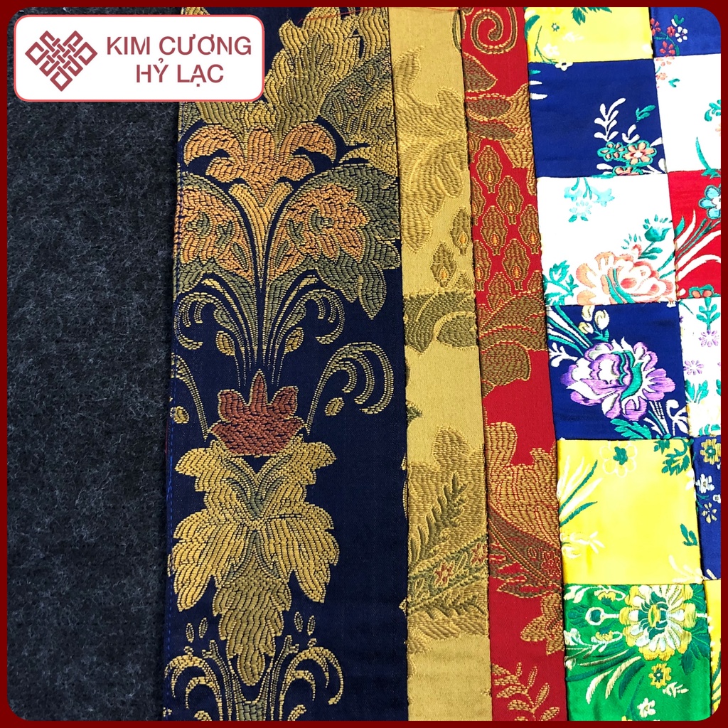 Khăn Trải Ban Thờ,Đạo Tràng Gấm Ngũ Sắc Trang Trí Bàn Thờ Mật Tông [Kim Cương Hỷ Lạc] Loại 1 Giá Tốt