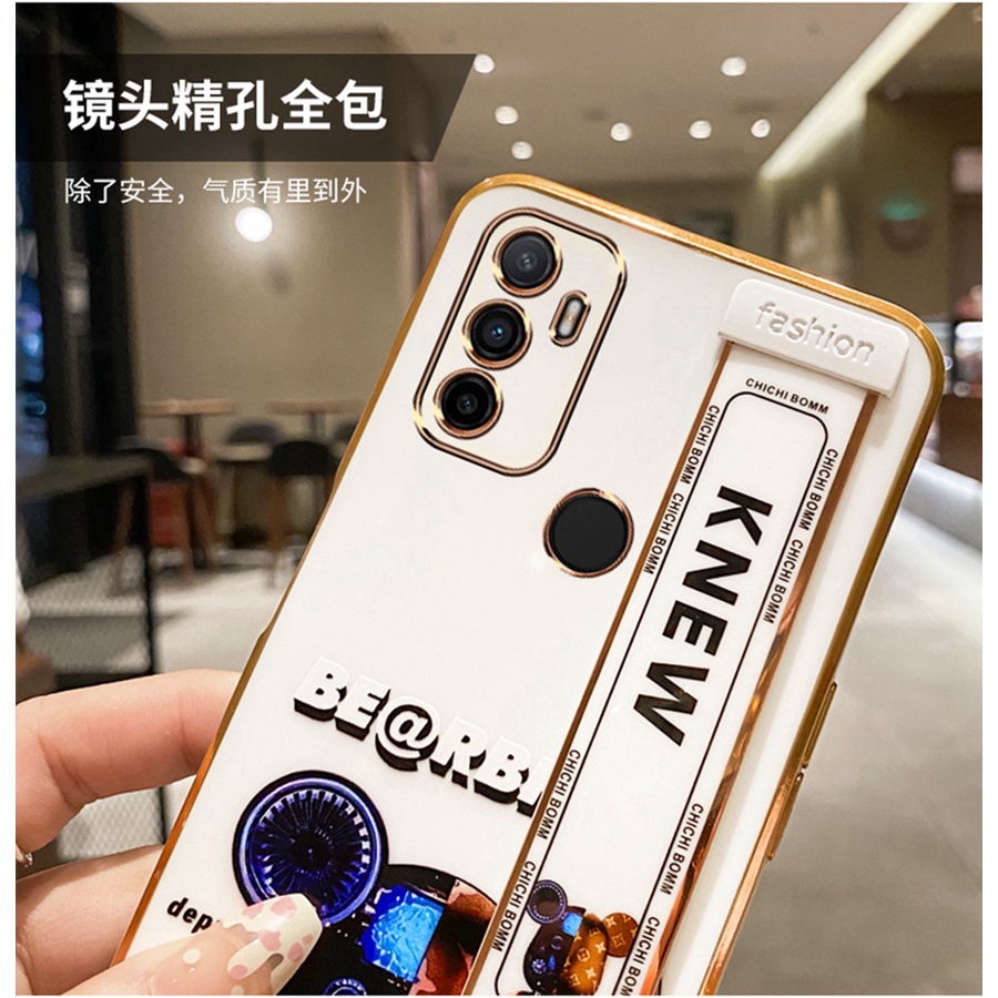 Ốp lưng OPPO A53 Ốp OPPO A53 điện thoại mạ điện hình gấu 3D thời trang cho ốp lưng điện thoại oppo a53