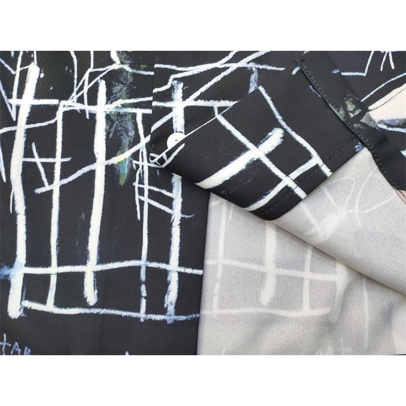 Áo Sơ Mi Unisex Dáng Rộng Tay Ngắn In Hình WACKO MARIA Graffiti Plus Size S-XL