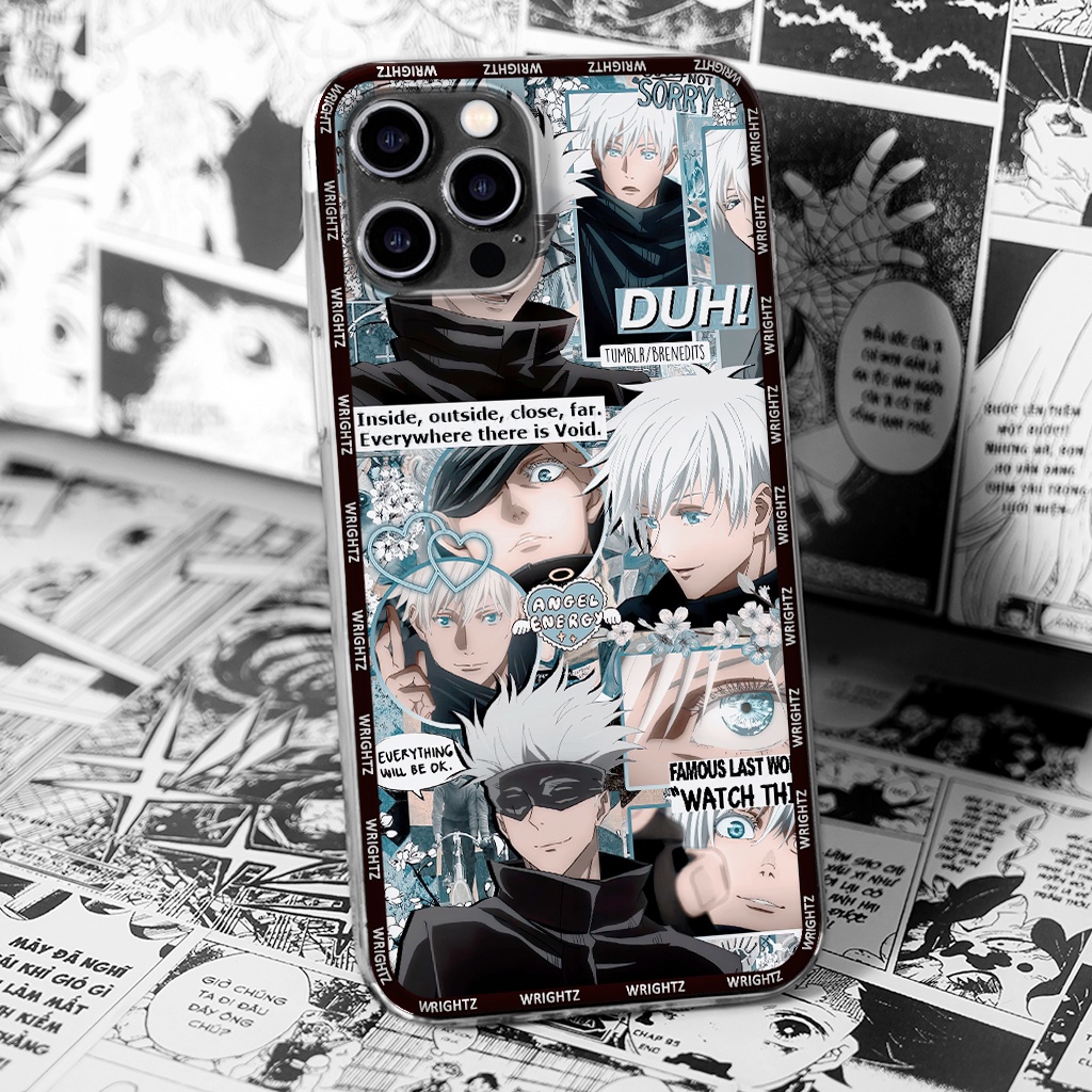 Ốp lưng Iphone anime Jujutsu Kaisen nhân vật Gojo Satoru Inumaki Toge phụ kiện ốp điện thoại trang trí thời trang