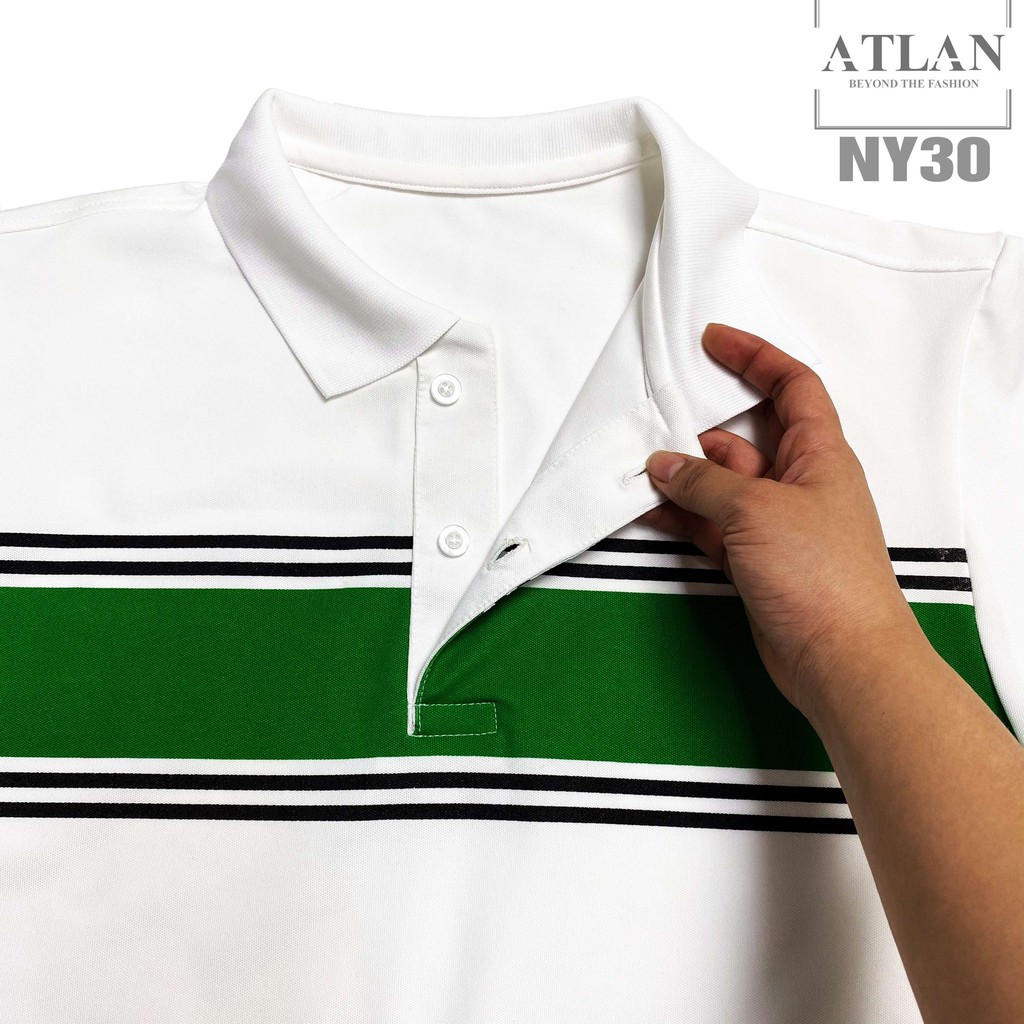 Áo Ngắn Tay Có Cổ 💖 𝘍𝘳𝘦𝘦𝘴𝘩𝘪𝘱 💖Áo Polo Nam Cổ Bẻ Trắng Xanh Két Sọc Đen - NY30 | BigBuy360 - bigbuy360.vn