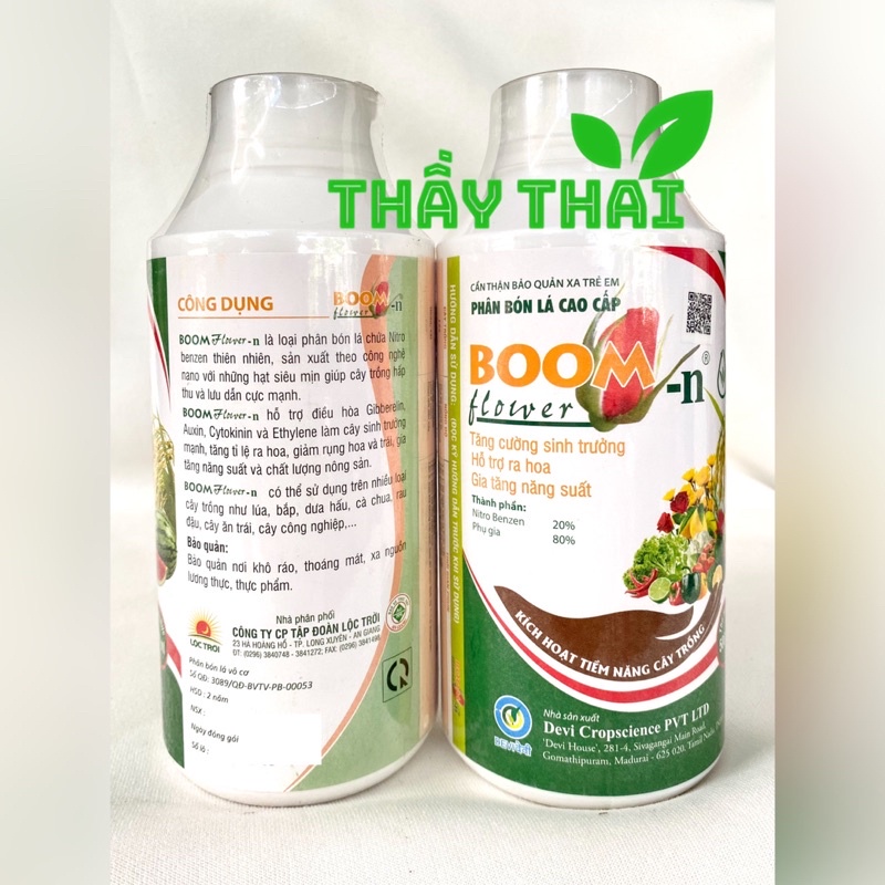 Boom flower 500ml, phân bón lá, tăng tỉ lệ ra hoa, Boom Flower-n dùng cho lúa, dưa hấu, cam