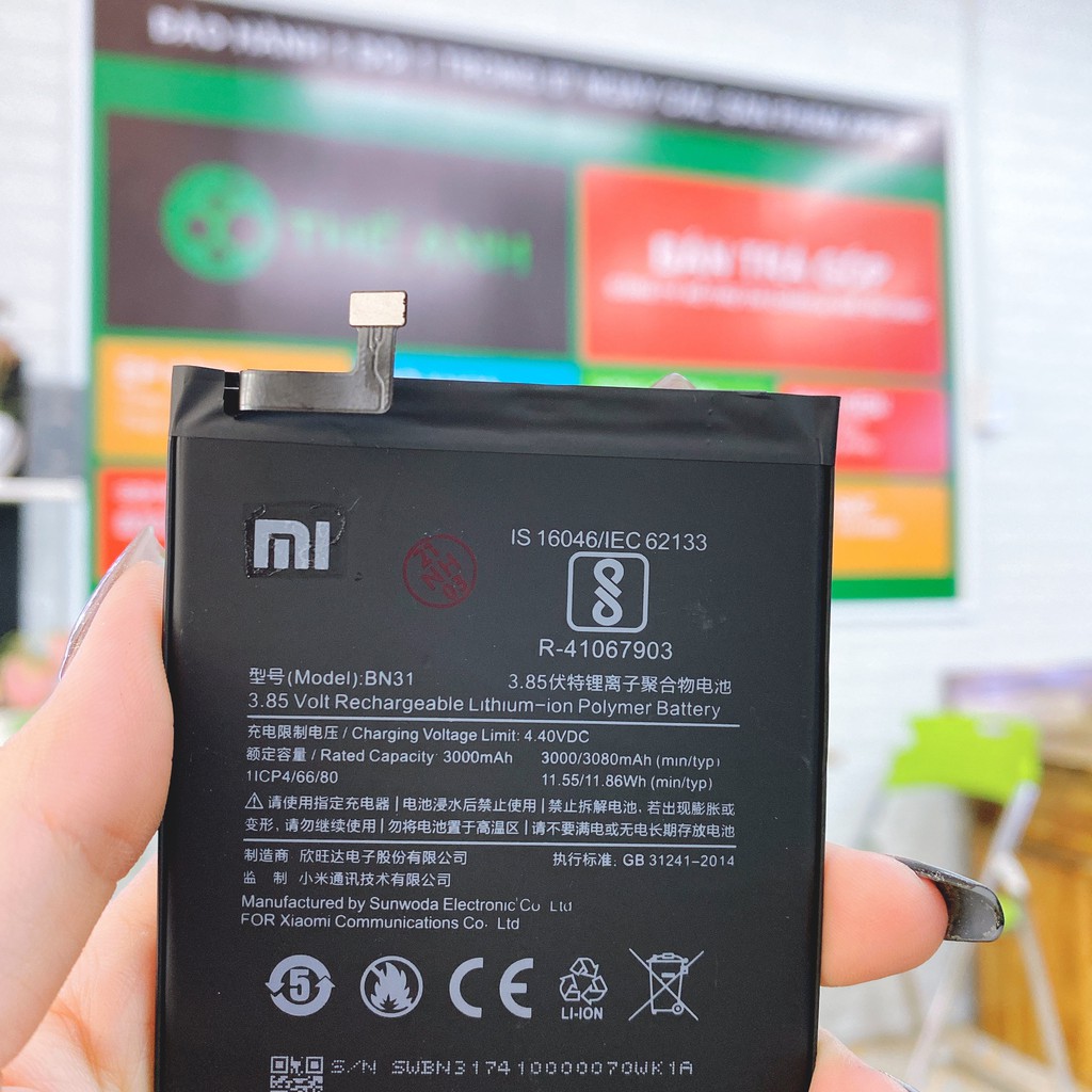 Pin mã BN31 dùng cho Redmi 5X / Redmi A1 / Redmi S2 / Redmi Note 5A / Redmi Note 5A Prime BN-31