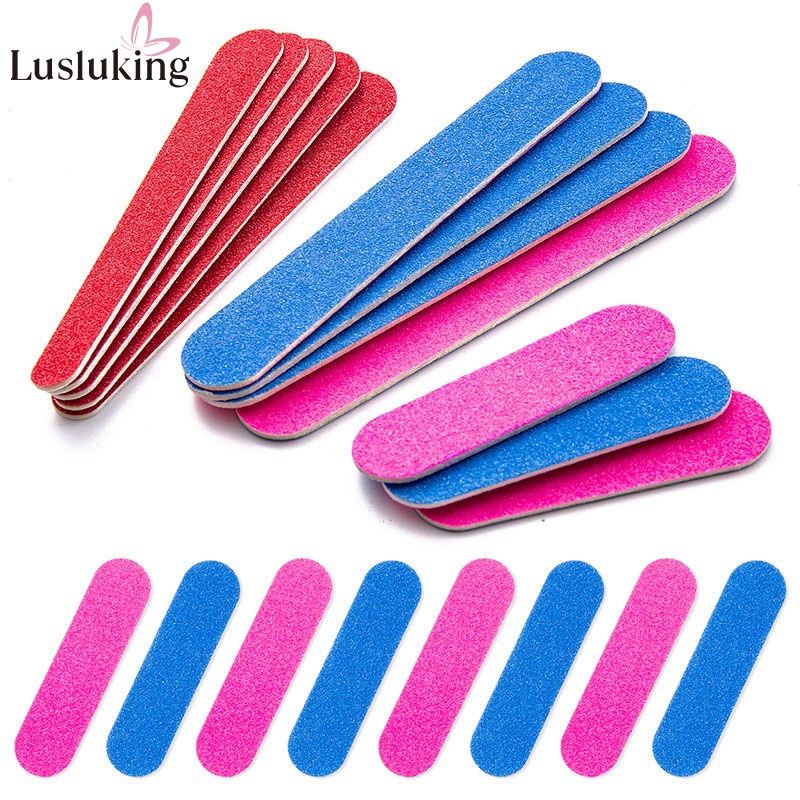 Bộ 50/100 thanh giũa móng tay LUSLUKING hai mặt 180/240