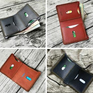 Ví nam da bò, ví đứng nam mini da bò thật 100% handmade - Rockcow VN02F