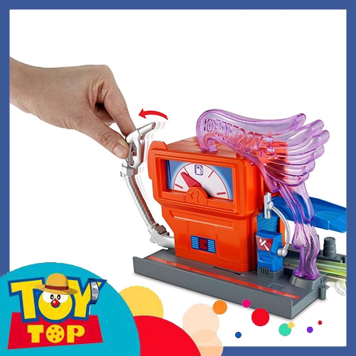 Đồ chơi xe ô tô hot wheels - trạm đổ nhiên liệu tiếp tế dưới thành phố city