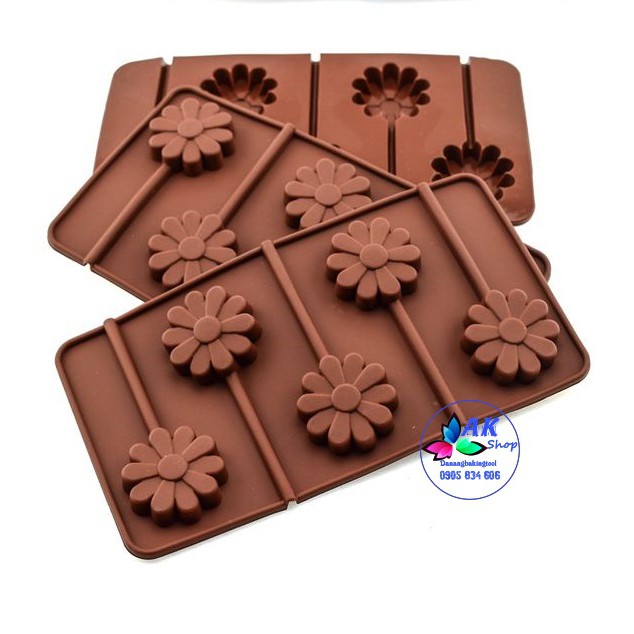 KHUÔN SILICON KẸO LOLLIPOP HOA CÚC