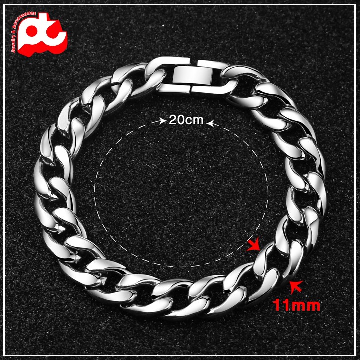 Lắc tay nam kiểu lặc titan cao cấp rẻ đẹp khóa bộ cao cấp thời trang inox thép không gỉ trangsucpt cỡ 11mm PTLTNA17