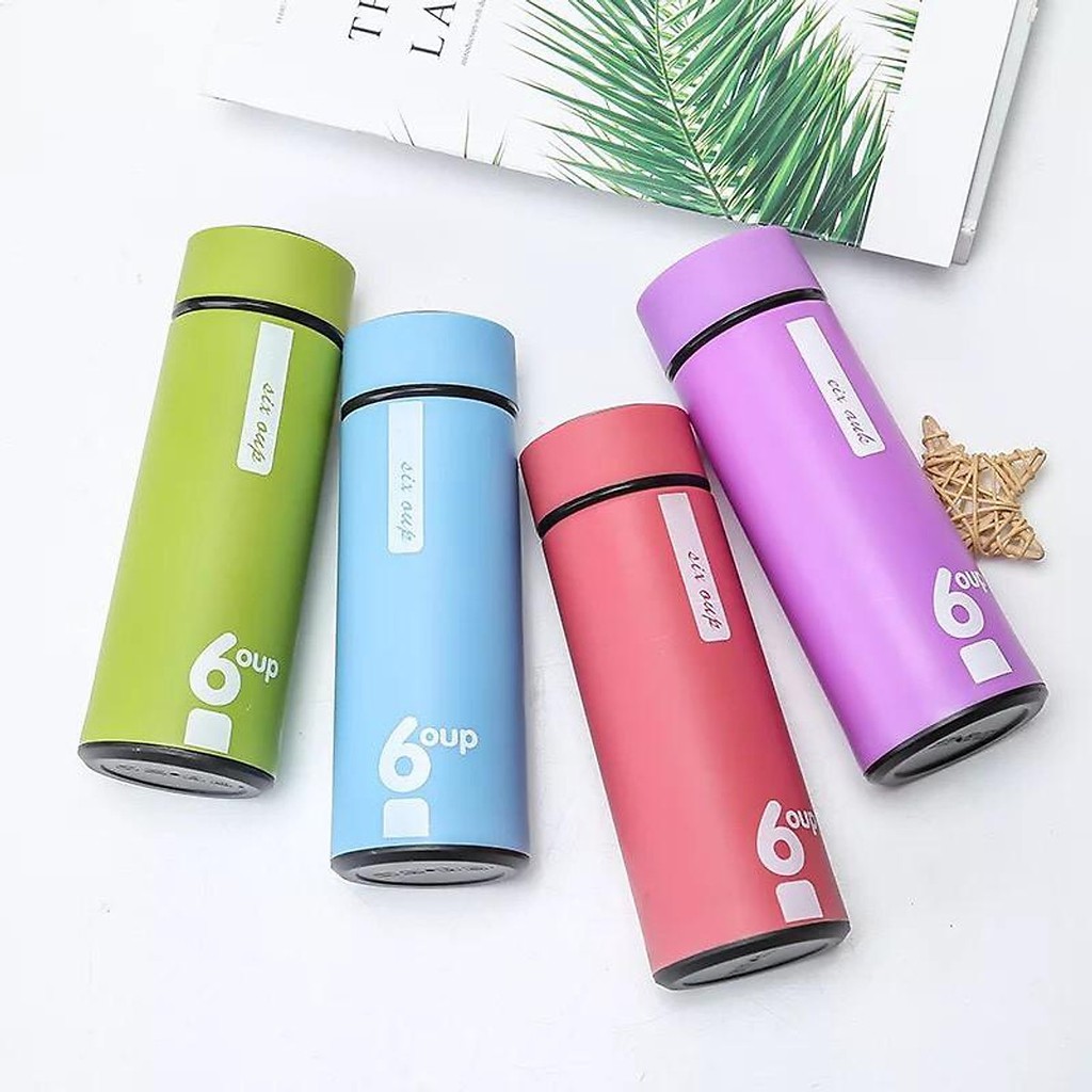 Bình Đựng Nước Giữ Nhiệt Lõi Thủy Tinh Chống Nóng 6 Oup Siêu Bền Đẹp 450ml (Nhiều Màu)