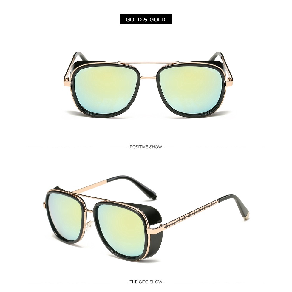 Kính mát Samjune kiểu dáng cổ điển cho nam mô phỏng nhân vật Iron Man 3 Tony Stark trong phim Avengers