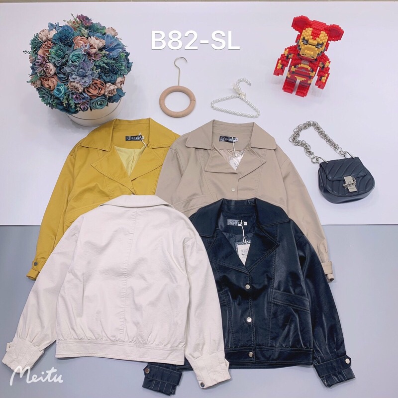 Áo khoác da nhung dáng bomber Hàng Quảng Châu L1