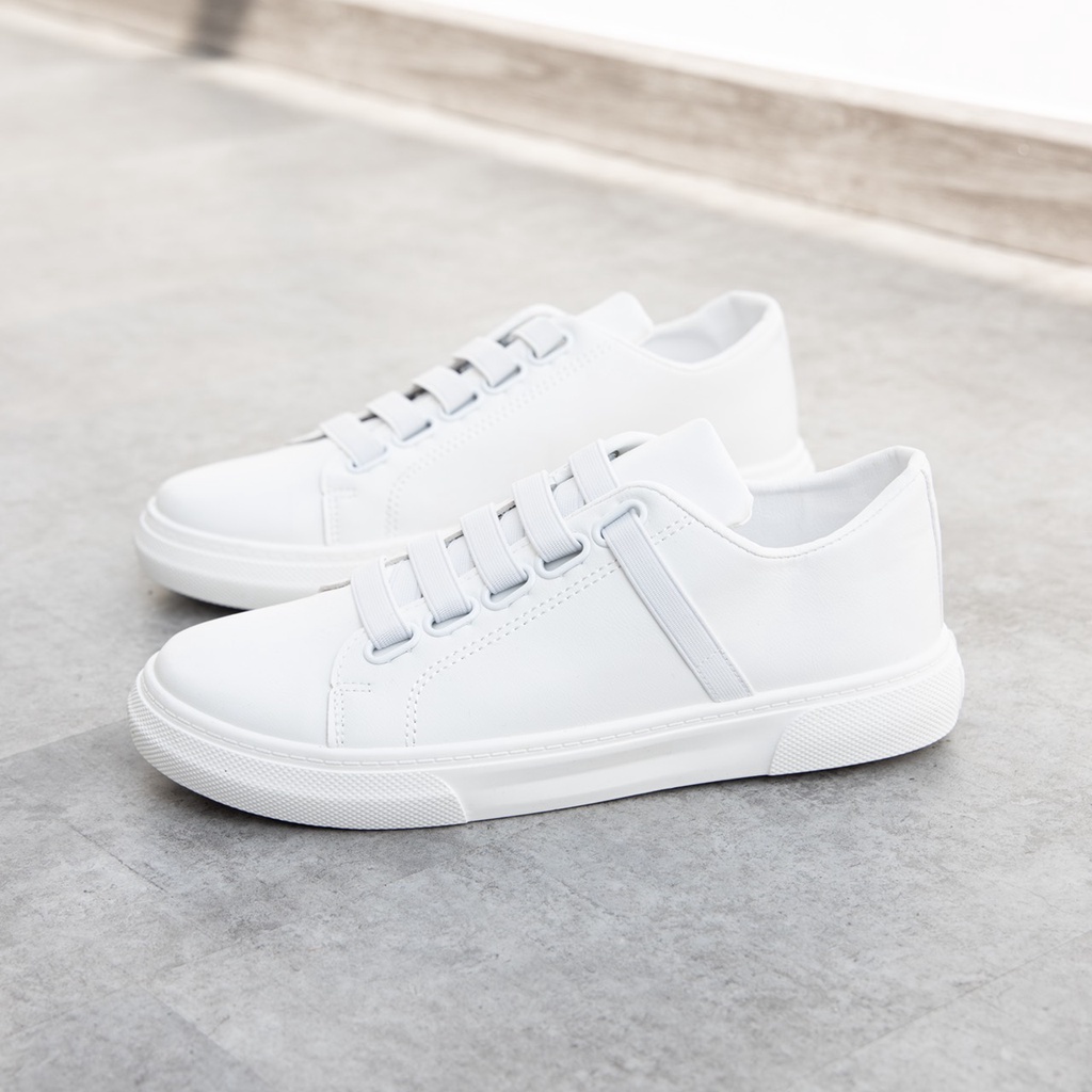 [Mã SKAMFS114M giảm 10% đơn 100K] Giày Thể Thao Nam MWC giày sneaker da trơn dây thun basic nam tính NATT - 5334