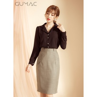 Chân váy phối túi giả GUMAC CV03923_XAM