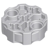 Lego Gạch lẻ Technic, Axle Connector Block Round with 2 Pin Holes and 3 Axle Holes (Hero Factory Weapon Barrel)