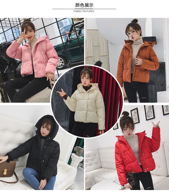 Áo phao nữ có mũ, áo phao đại hàn hàng Quảng Châu loại 1 | BigBuy360 - bigbuy360.vn