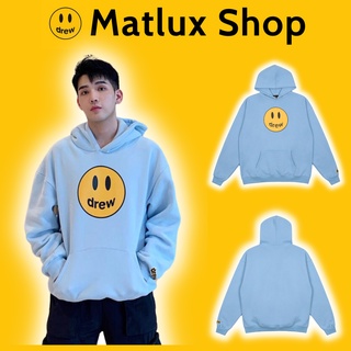  Áo hoodie DREW HOUSE Mascot Justin Bieber SS21 màu Xanh Blue bản cao cấp chuẩn form âu Áo khoác nỉ có mũ DREW mặt cười 