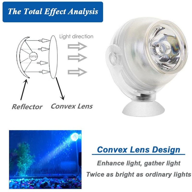 Đèn led trang trí bể cá chống nước có giác hút