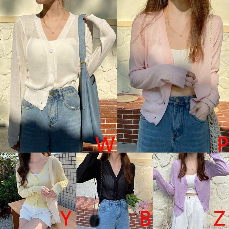Áo Khoác Cardigan Dệt Kim Tay Dài Cổ Chữ V Phối Nút | BigBuy360 - bigbuy360.vn