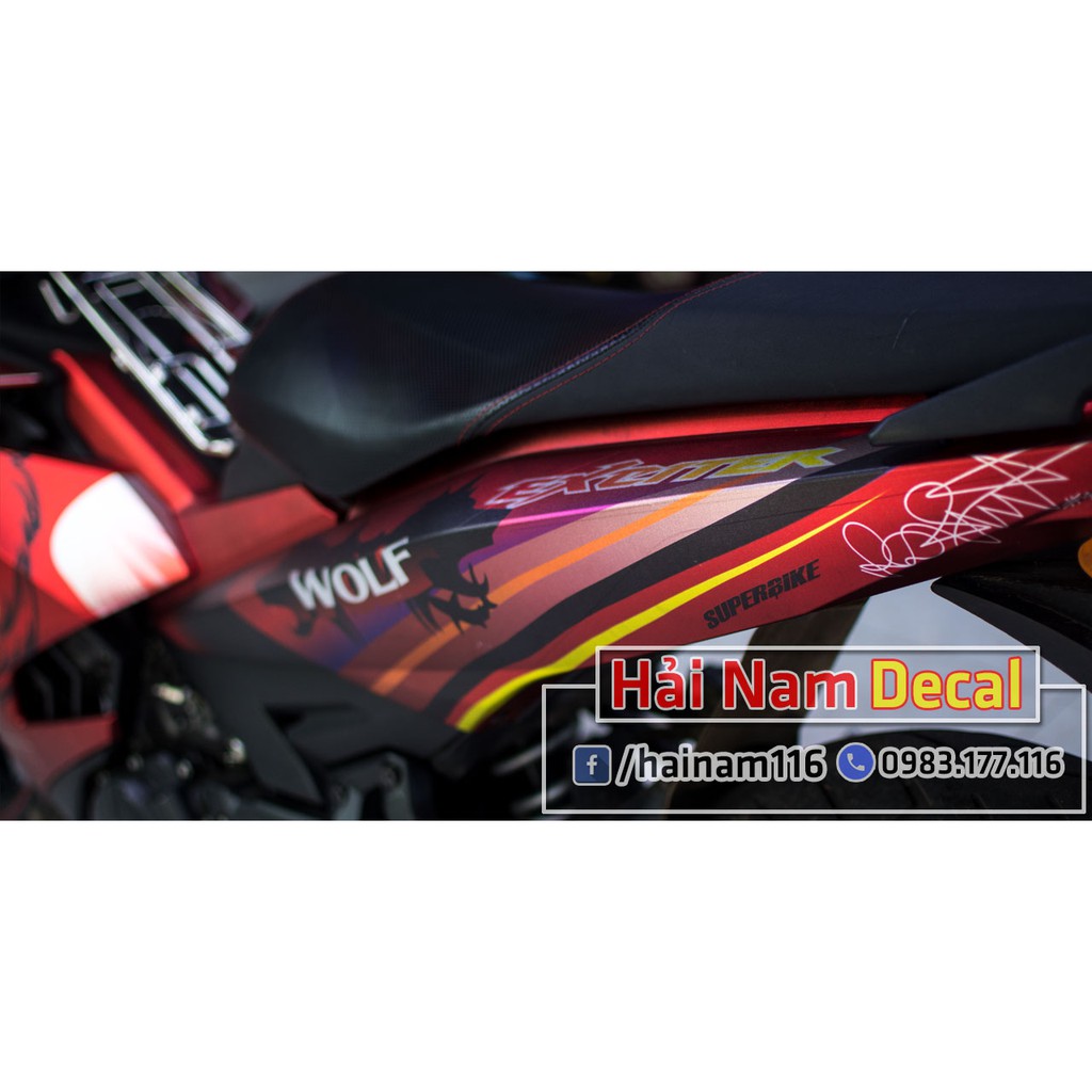 Tem Trùm Exciter 150 Đỏ Đen Chó Sói