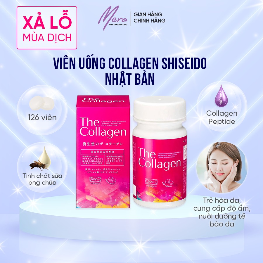 [Mẫu mới] Viên uống trắng da Collagen Shiseido hộp 126 viên chính hãng