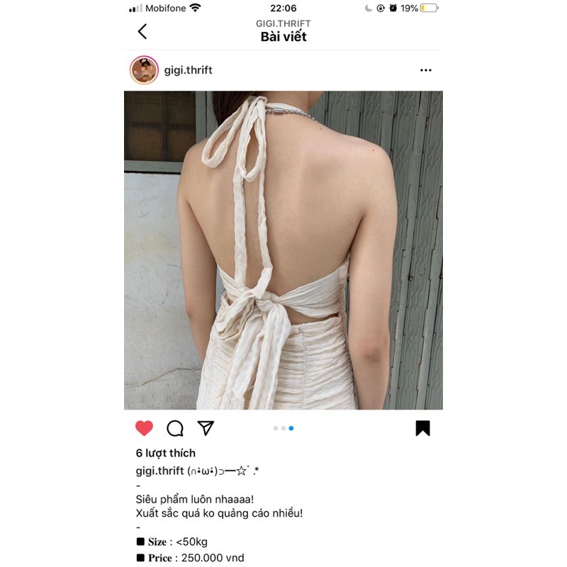 Váy gigi thrift fit sz S.