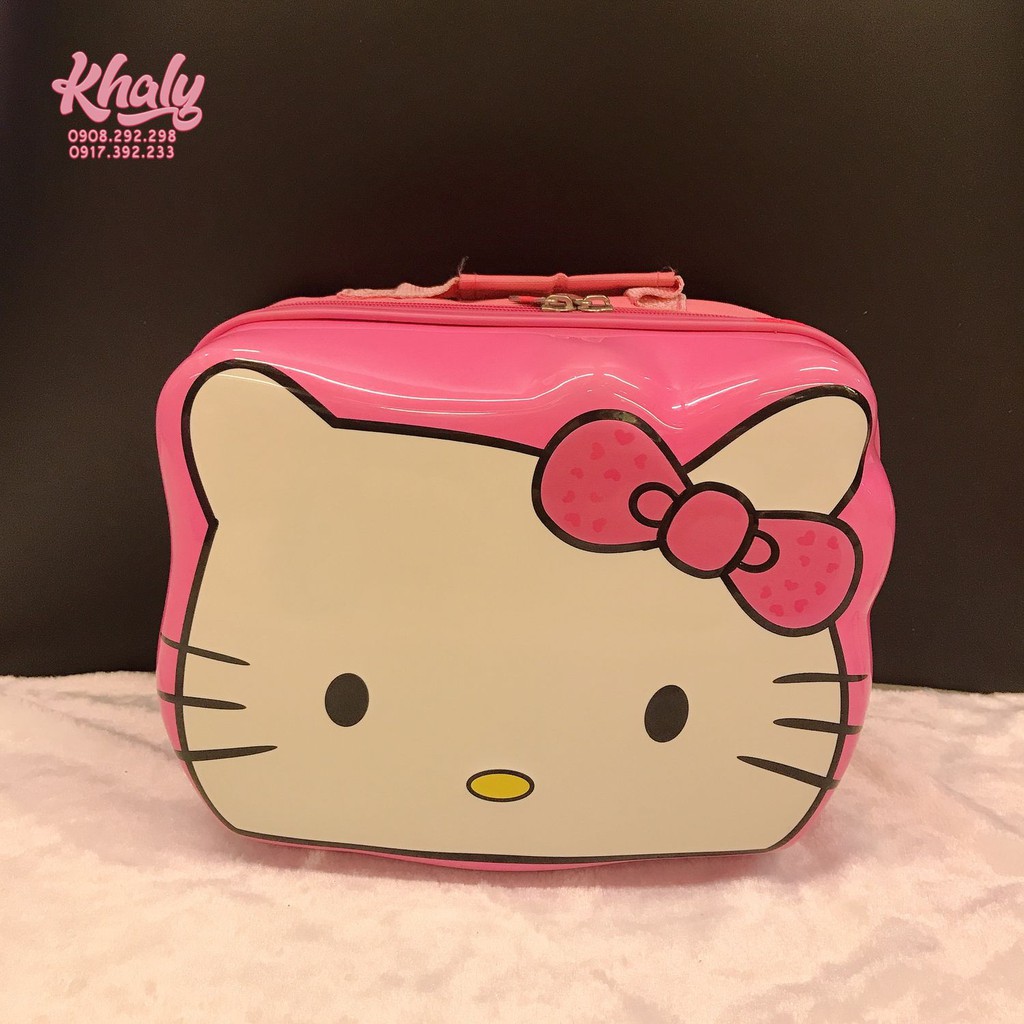 Balo vali mini 1 ngăn hình mặt Mèo Kitty màu hồng nhạt cho trẻ em bé gái - BLVLKTH299 - (29x16x21cm)
