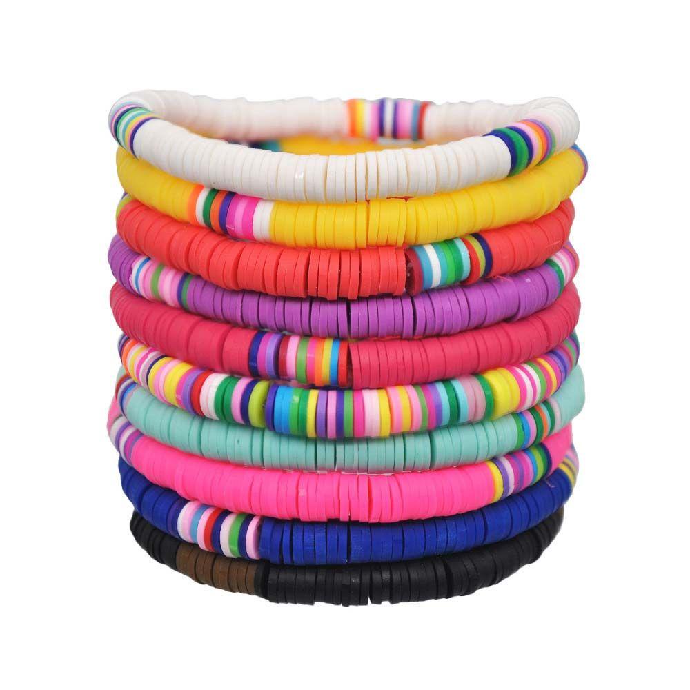 Vòng Tay Đất Sét Co Giãn Nhiều Màu Phong Cách Bohemian Cổ Điển Dành Cho Nữ