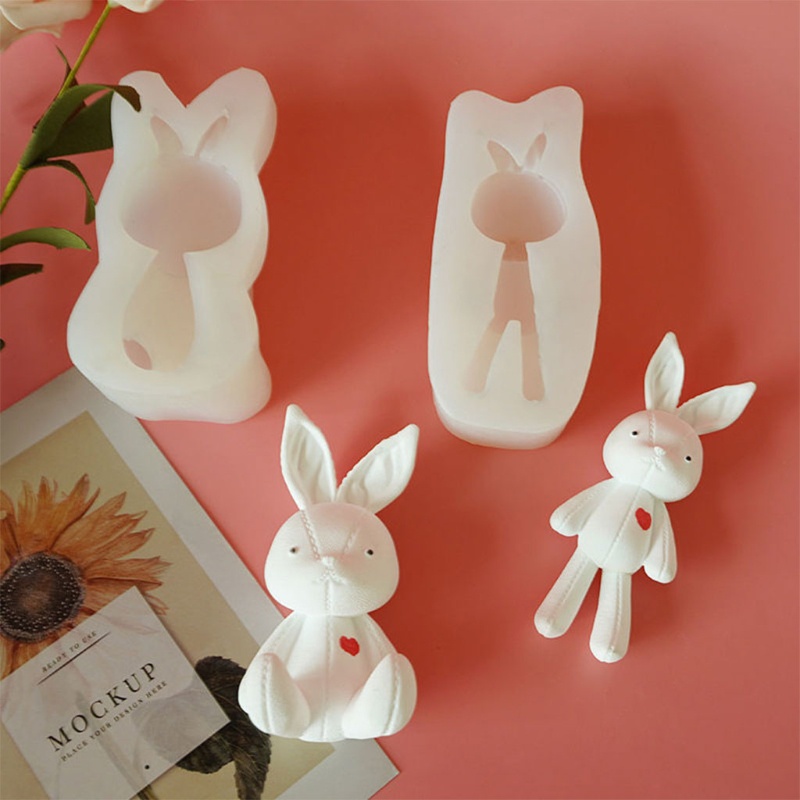 Khuôn làm bánh quy bằng silicon hình thỏ hoạt hình 3D