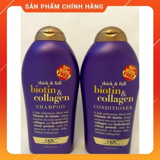 [Chính Hãng] [CHÍNH HÃNG] BỘ DẦU GỘI 577ML + Xả 577ML BIOTIN COLLAGEN OGX GIẢM RỤNG - KICH THÍCH MỌC TÓC - TRỊ GÀU MỸ US