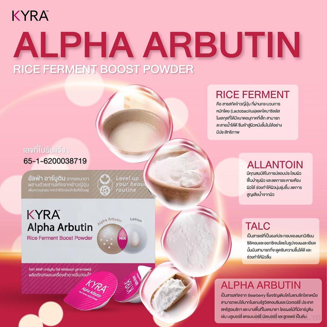 Bột ƙích trắŉg Kira Alpha Arbutin Rice Ferment Booster Powder (Thái Lan)