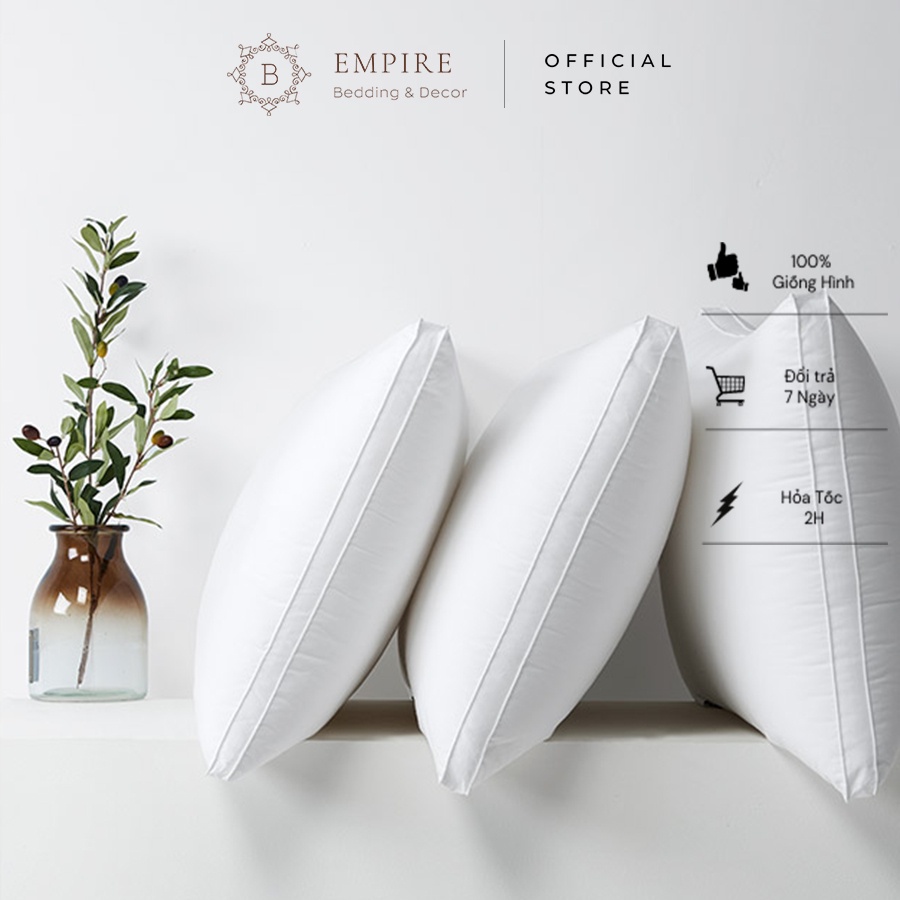 Ruột gối nằm lông vũ mricofiber chống đau vai gáy Empire cao cấp - Bình Châu Bedding & Decor