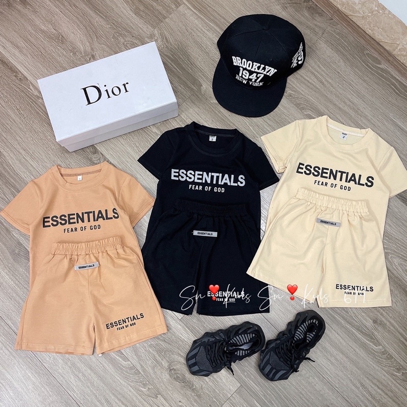 Bộ chữ essentials cotton nhiều mầu cho bé trai bé gái size nhỡ 14-30kg XHN890