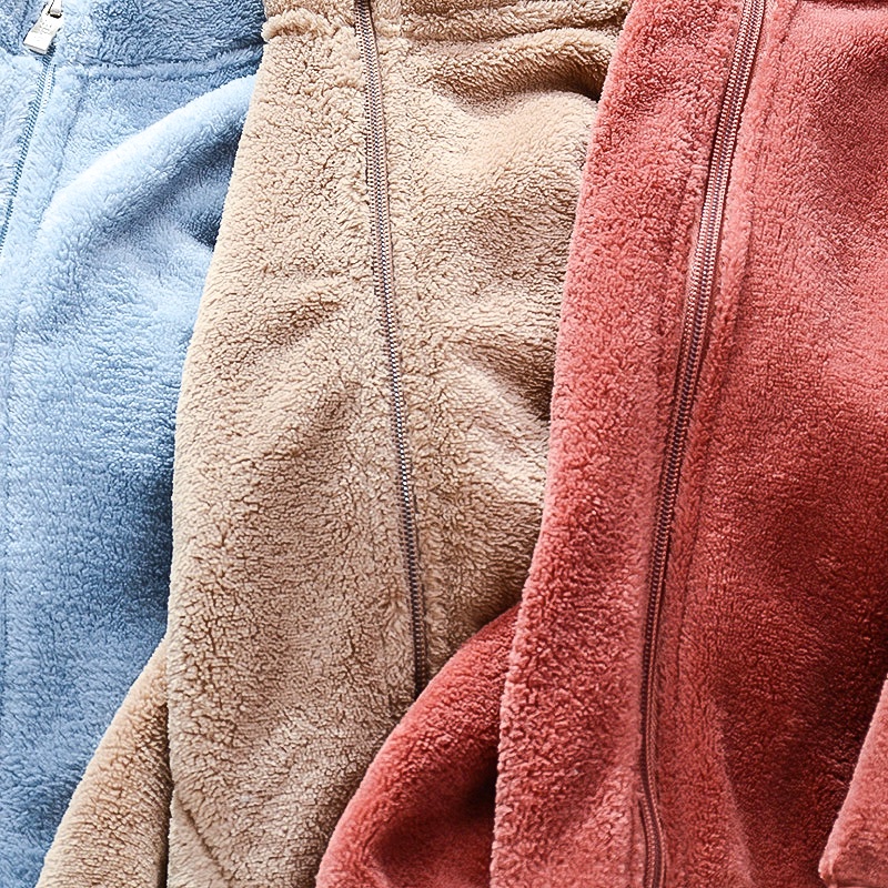 Áo Khoác Cardigan Lông Cừu San Hô Phối Khóa Kéo Thời Trang Thu Đông 2022 Mới Cho Bé