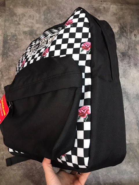 Balo Vans  Realm Rose Mochila Checkerboard CHỐNG NƯỚC đi học đi chơi đều phù hợp