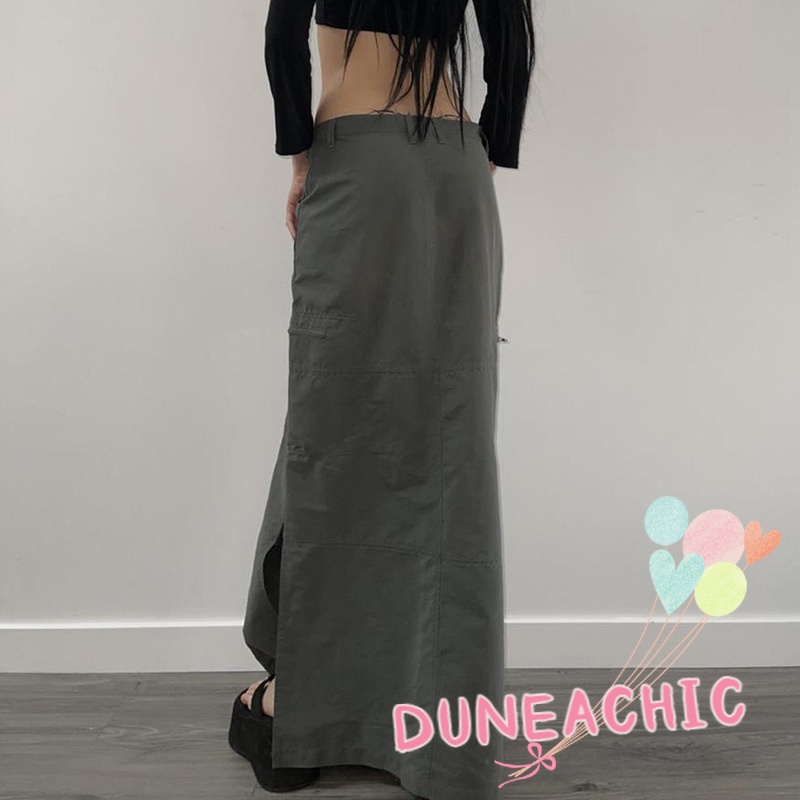 DUNEA Chân Váy Dáng Chữ A Màu Sắc Đơn Giản Thời Trang Dành Cho Nữ