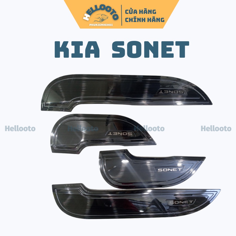 Bộ 4 Ốp Tapli Cửa Xe Kia Sonet 2021 2022 Mẫu Titan+ tặng kèm keo dính, chống xước tapli cửa hiệu quả