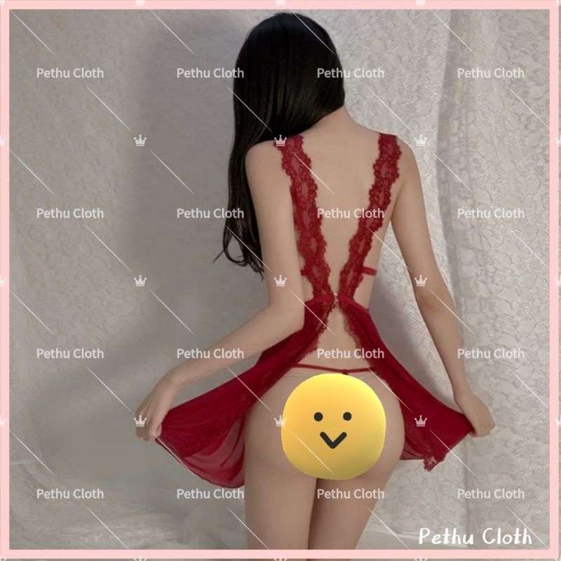 （Q1,HCM)  sexy đồ ngủ gợi cảm hở lưng khiêu gợi Bộ Đồ Lót-kèm quần chip --Freesize 40-65kg---001