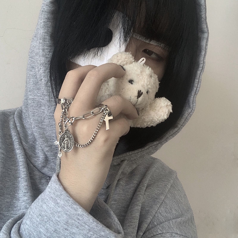 Nhẫn Đeo Tay Kim Loại Hình Chữ Thập Thời Trang Cho Nữ