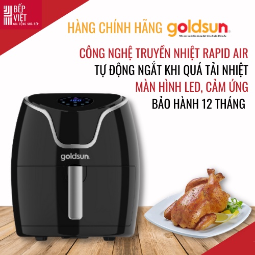 Nồi chiên không dầu, lò nướng Goldsun CQ2602 Dung tích 5.5L Hàng Chính Hãng- Bảo Hành 24 Tháng, BẾP VIỆT STORE