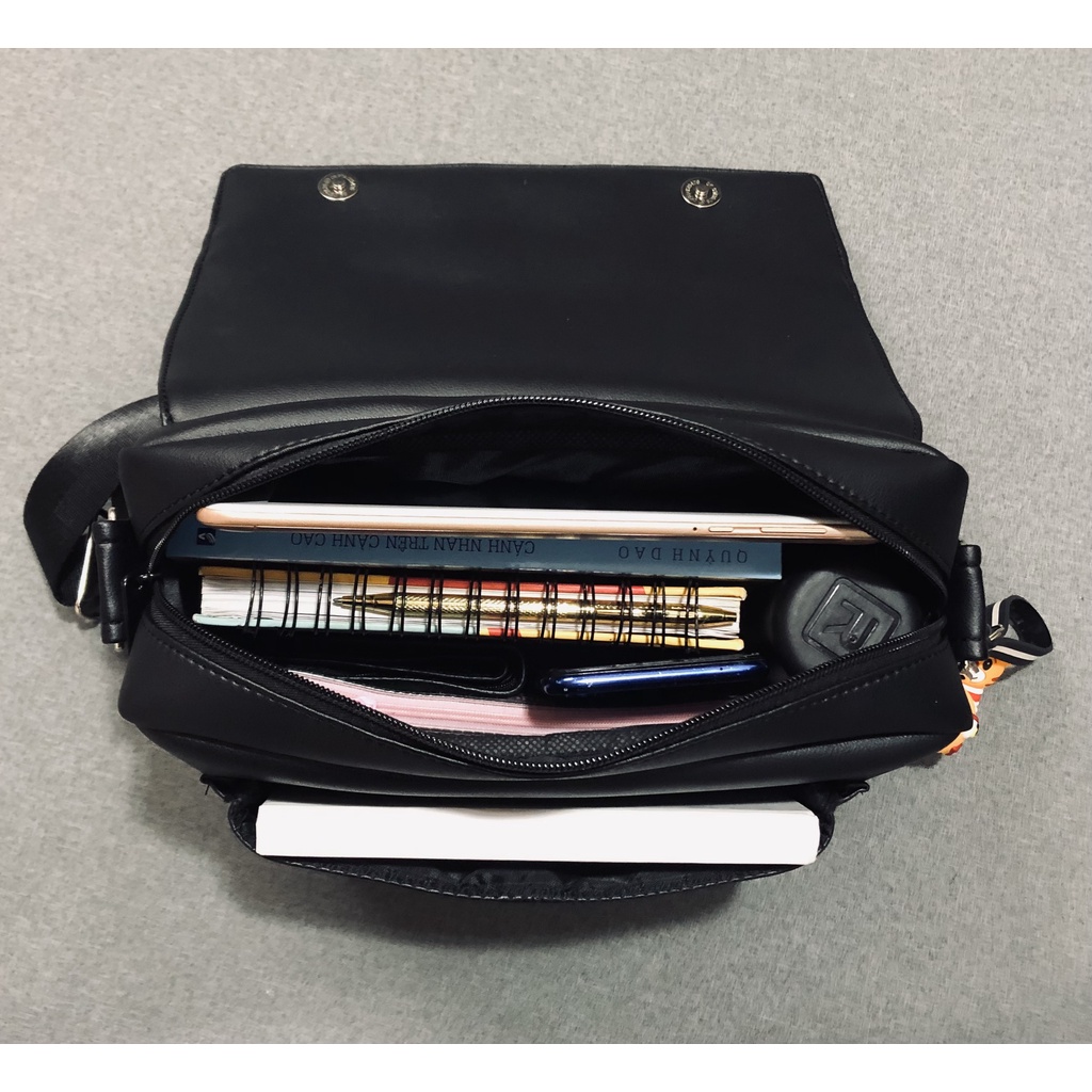Túi đeo chéo UNISEX MESSBAG DA PU style THANH LỊCH Self-Design Five {Real Picture}