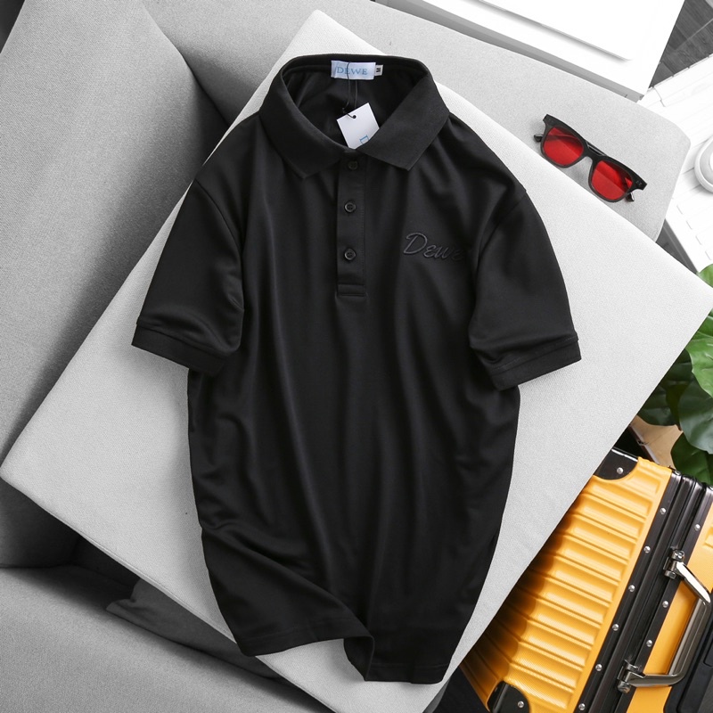 Áo Polo Nam cổ bẻ DEWE basic cộc tay vải cá sấu cotton phong cách trẻ trung chuẩn form nhiều màu