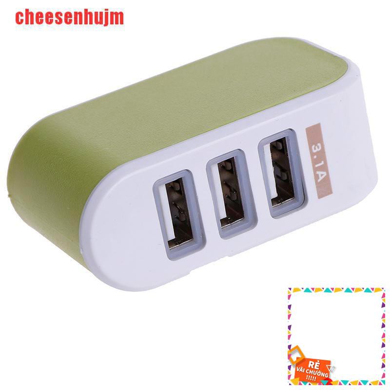 Củ Sạc 3 Cổng Usb Sạc Điện Thoại Sạc được nhiều máy Có Nhiều Màu HOT HOT