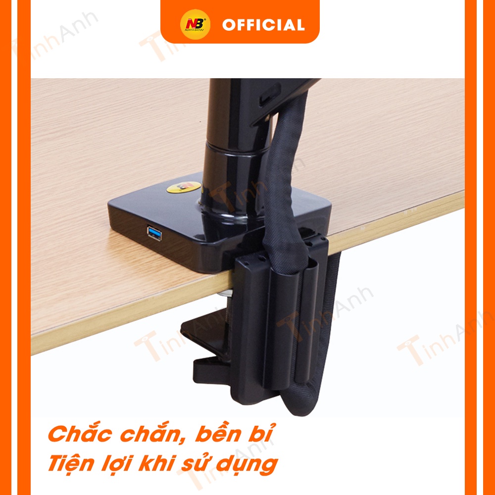 Giá đỡ treo màn hình máy tính 17-27 inch NB F100A kẹp bàn làm việc xoay 360 độ đa năng cao cấp