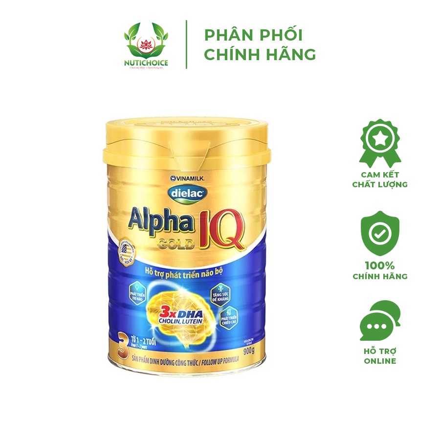 Sữa Bột Dielac Alpha Gold IQ 3, Bổ Sung Dinh Dưỡng Dành Cho Trẻ - Hộp 900g