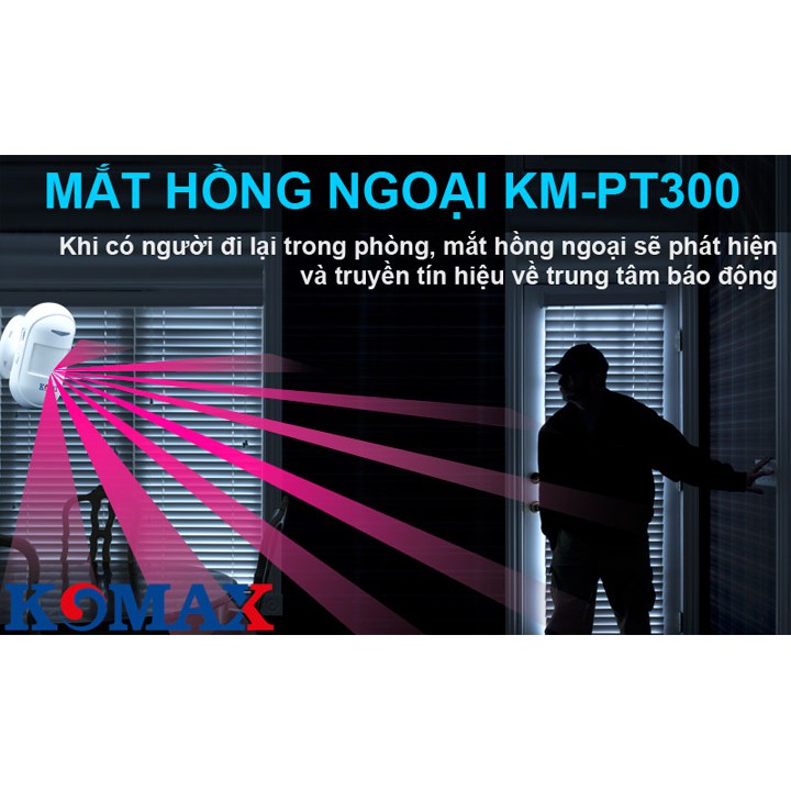 Báo Trộm KOMAX Không Dây Cao Cấp - Dùng Pin - Hú Lớn KM-T45C